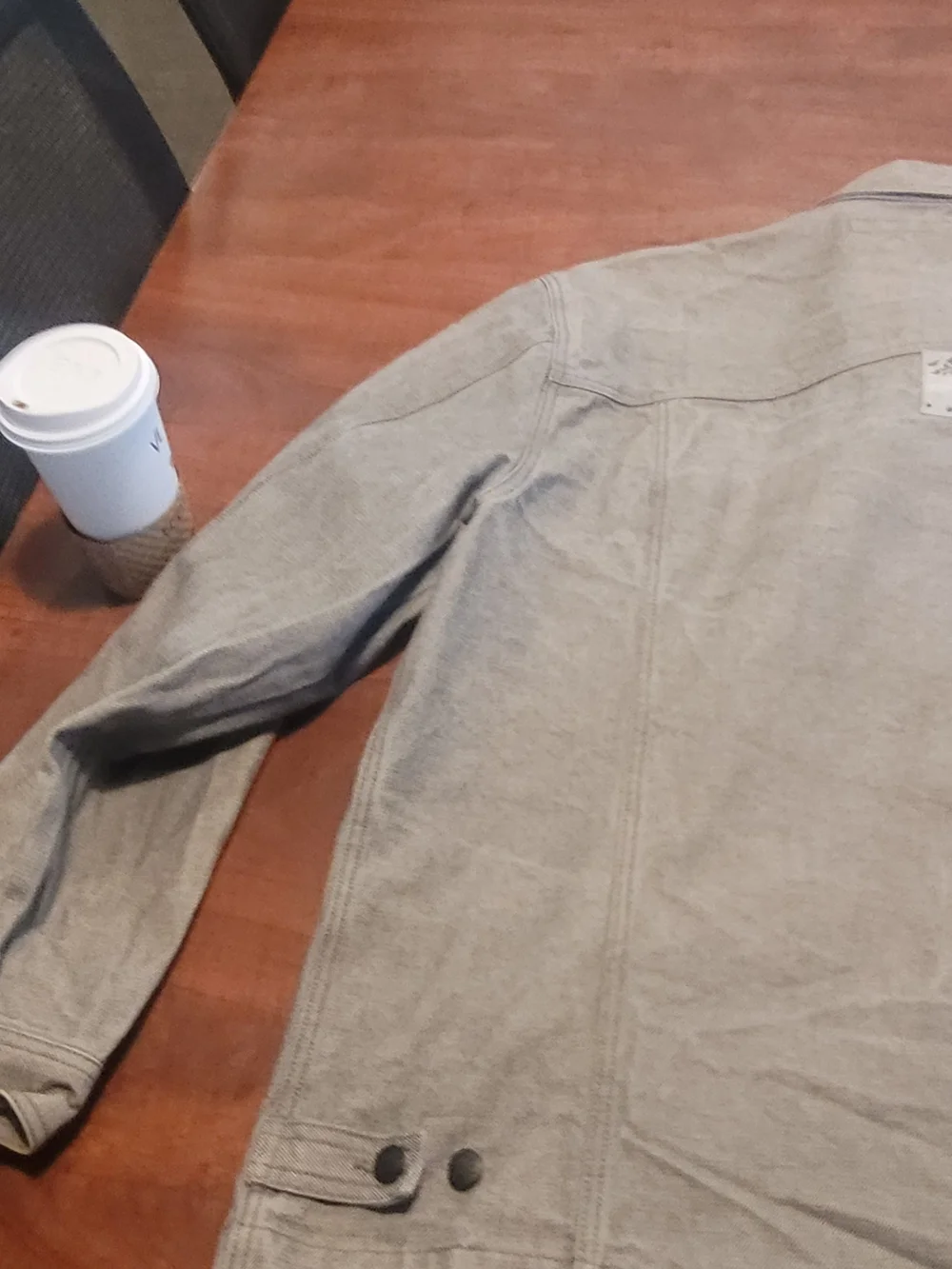 Marithe Francios Girbaud 90s Men's Light Gray Lightweight Denim Jacket